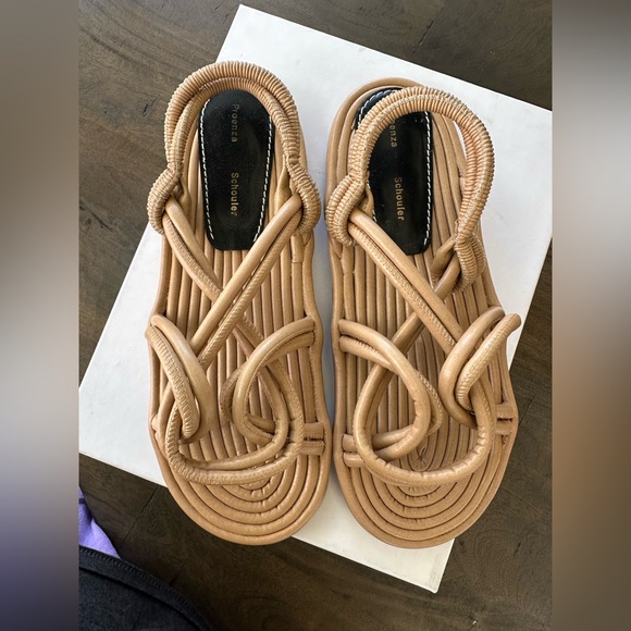 New $595 Proenza Schouler Cable Sandals Khaki Size 39 EU / 9 US New In Box - Picture 6 of 11